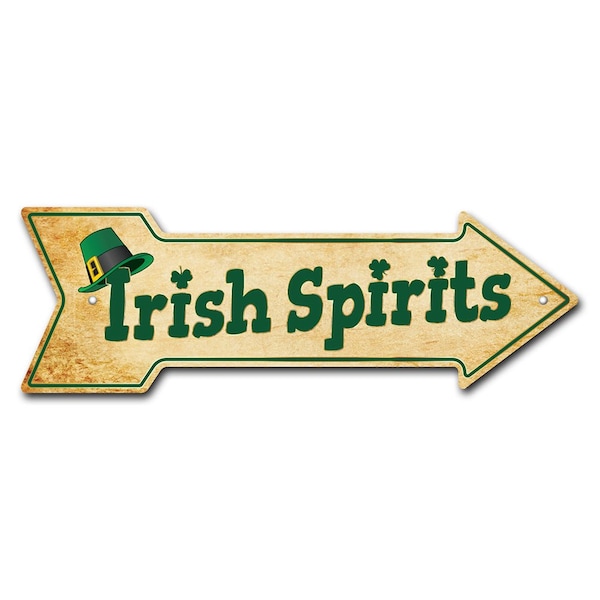 Signmission Irish Spirits Arrow Sign Funny Home Decor 30in Wide P-ARROW10-999796 - main
